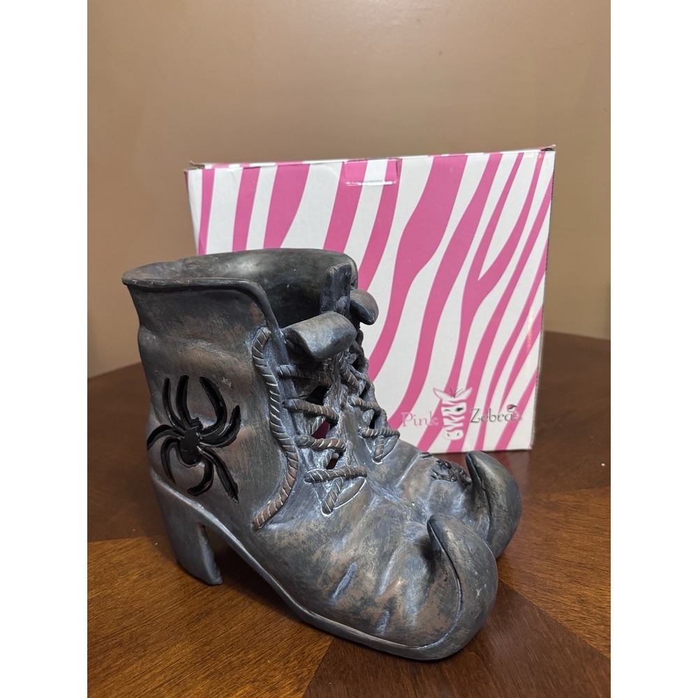 Pink Zebra Sprinkles Witches Boots Shade Lamp Candle Halloween